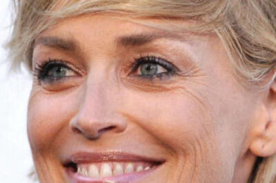 “Salí de la piscina”: Sharon Stone lució su esbelta cintura junto a su cuadro