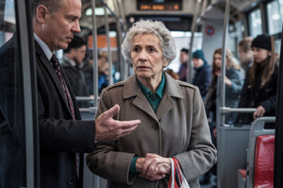 el conductor del autobús echó a una anciana de 80 años que no había pagado su boleto. Ella respondió solo con un par de palabras.