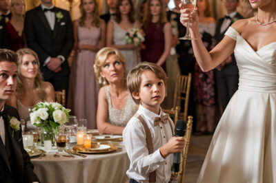 En la boda de mi hermano, su novia hizo un brindis impactante sobre mí… ¡Pero mi hijo de 9 años tomó el micrófono y dio un giro inesperado a la noche!