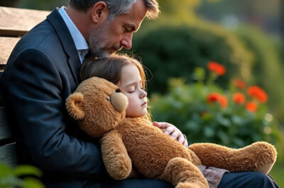 Todas las noches, una niña se acurrucaba en el mismo banco del parque con su osito de peluche. Sin almohada ni manta, solo el frío aire nocturno. Cuando un adinerado empresario finalmente se detuvo a preguntarle por qué, su respuesta lo hizo llorar.