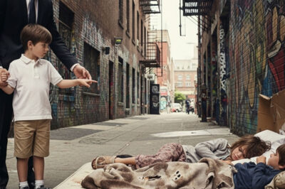 Padre, esos dos niños durmiendo en la basura se parecen a mí”, dijo Pedro, señalando a los pequeños que dormían abrazados sobre un colchón viejo en la acera