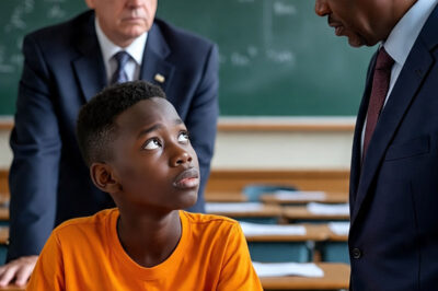 Un profesor ridiculiza a un niño negro que dice que su padre trabaja en el Pentágono. Entonces su padre entra en la habitación…