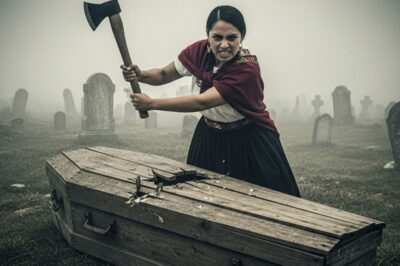 Durante el funeral de su hijo, la madre agarró un hacha y golpeó la tapa del ataúd varias veces: cuando la tapa se rompió, la gente vio algo horrible.