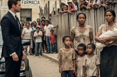 Un multimillonario vio a su exnovia —a quien había dejado hace seis años— mientras esperaba un Uber con tres niños que se parecían mucho a él. Él no sabía… que en realidad eran los hijos de Julián Castañeda.