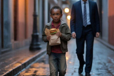 Millonario sigue al niño negro que siempre pedía comida y lo que vio le cambió la vida.