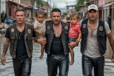 Los Ángeles del Infierno salvaron a veintitrés niños de jardín de infantes de un autobús que se hundía