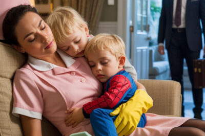 Iba a Despedir a la Criada, Pero se Congeló al Verla Durmiendo en el Suelo con sus Gemelos….