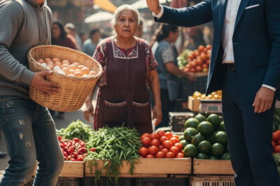Una anciana fue enfrentada por un alborotador en el mercado campesino — Pero cuando un desconocido con traje bajó de su camioneta, todos guardaron silencio