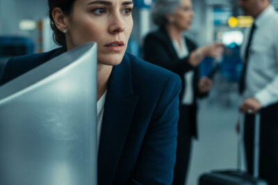 OLVIDADA POR SU MARIDO EN EL AEROPUERTO, YA IBA A IRSE… PERO SE CONGELÓ AL OÍR A SU SUEGRA HABLAR