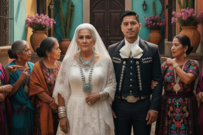 “La abuela de 60 que se casó con un joven de 25 — un año después apareció con un bebé, y el pueblo descubrió un secreto que cambió sus vidas para siempre.”