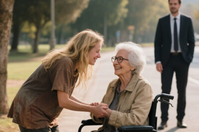 JOVEN MENDIGA AYUDÓ A UNA ANCIANA Y NO SABÍA QUE ESTABA SIENDO OBSERVADA…
