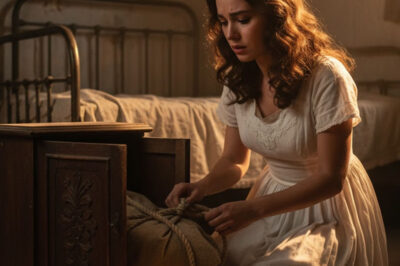 “Tras ser abandonada por su novio millonario después de cuatro años de relación para casarse con otra, la reina de belleza decidió casarse con un humilde obrero solo para tener un marido. Pensaba que su vida ya no tenía sentido, pero en la noche de bodas, al ver un viejo armario de madera bajo la cama, sintió curiosidad y lo abrió… quedando completamente atónita.”