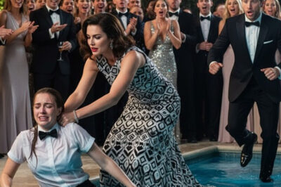 Una pobre camarera fue empujada a la piscina mientras todos se reían de ella — hasta que un millonario entró e hizo algo que dejó a todos sin palabras…