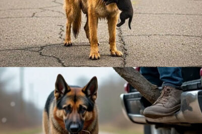 La pastora alemana entregó su cachorro a un hombre y comenzó allorar Entonces,él hizo algo increíble