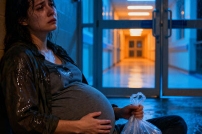 La vi por primera vez un martes, a las seis de la mañana, cuando llegué para mi guardia. Estaba sentada contra la pared de la entrada, con las piernas estiradas y una mano sobre la panza. Tenía los ojos abiertos. No dormía, solo miraba.