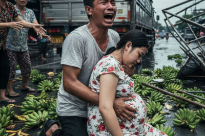 Mi esposo me dijo que vendiera estos plátanoss esta mañana y luego tomara la licencia de maternidad, falta solo un mes para que nazca nuestro hijo.