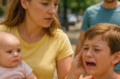 «Una madre humilde ayuda a un niño pequeño que lloraba mientras sostenía a su propio hijo, sin sospechar que el padre millonario del niño estaba observando la escena».
