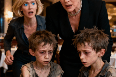 “En medio del lujoso restaurante, dos pequeños gemelos de aspecto desaliñado se acercaron a la mesa de una mujer adinerada. Uno de ellos preguntó tímidamente: ‘Señora… ¿nos podría regalar las sobras, por favor?’. Ella levantó la vista y su corazón casi se detuvo. Esos ojos, esa nariz… idénticos a los dos hijos que había estado buscando durante años. Su voz tembló mientras susurraba: ‘¿Quiénes… son ustedes? ¿Por qué se parecen tanto a su madre?’. Los gemelos se miraron entre sí, y su respuesta comenzó a desentrañar un secreto devastador.”