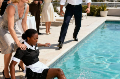 Hoa Karen empujó a la pobre camarera negra a la piscina para hacer que todos se rieran de ella, pero entonces un millonario intervino e hizo algo que dejó a todos sin palabras…