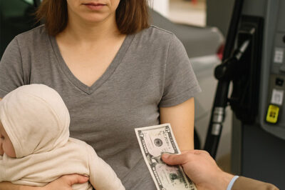 “Le di 4 dólares a una madre agotada en la gasolinera; una semana después, recibí un sobre en el trabajo.”