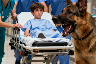 “Intenté llevar a un niño de 8 años a cirugía… pero su perro bloqueó la puerta. La razón te impactará…”