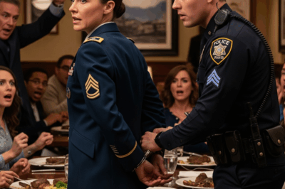 Mi hermano —un sargento de policía— me puso las esposas de golpe durante la cena familiar, acusándome de “hacerme pasar por un oficial militar”. Me humilló públicamente por lo que él llamó “valor robado”. Creía que estaba desenmascarando a un mentiroso. No tenía ni idea… de que estaba arrestando a su General al mando.