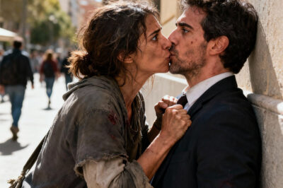 “¡Quédate quieto, no digas nada! Estás en peligro…” La chica sin hogar arrinconó al jefe, lo abrazó y lo besó para salvarle la vida… y el final..