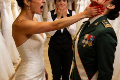 Fue en el instante en que su palma chocó contra mi cara que lo supe: algo dentro de mí había llegado al límite. Yo estaba pagando el vestido de 20.000 dólares que ella había elegido, cuando mi hermana, temblando de furia, chilló: “¡Me estás arruinando el momento!” El silencio que cayó sobre la boutique fue tan pesado que casi podía escucharse. Me quedé quieta, con la mejilla ardiendo y el corazón latiendo con fuerza… luego di un paso atrás, respiré hondo y salí sin mirar atrás. Dos minutos después cancelé la tarjeta—y con un solo gesto dejé que su boda de quinientos mil dólares colapsara en tiempo real, derrumbándose exactamente como nuestra relación.