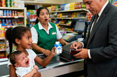 “Te prometo que te lo pagaré cuando sea mayor”, le suplicó la niña negra a un millonario por una pequeña caja de leche para su hermanito recién nacido que lloraba de hambre. La respuesta del hombre sorprendió a todos..